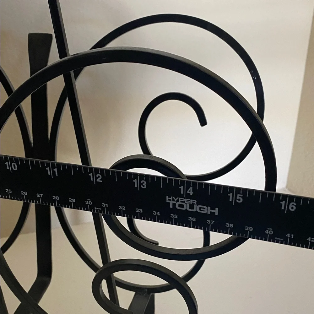 Elegant Black Vintage Wrought Iron Magazine Stand. Butterfly Design.